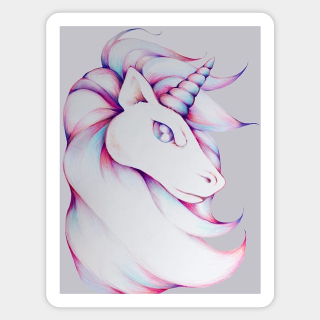 Majestic Badass Unicorn Sticker by bubbsnugg